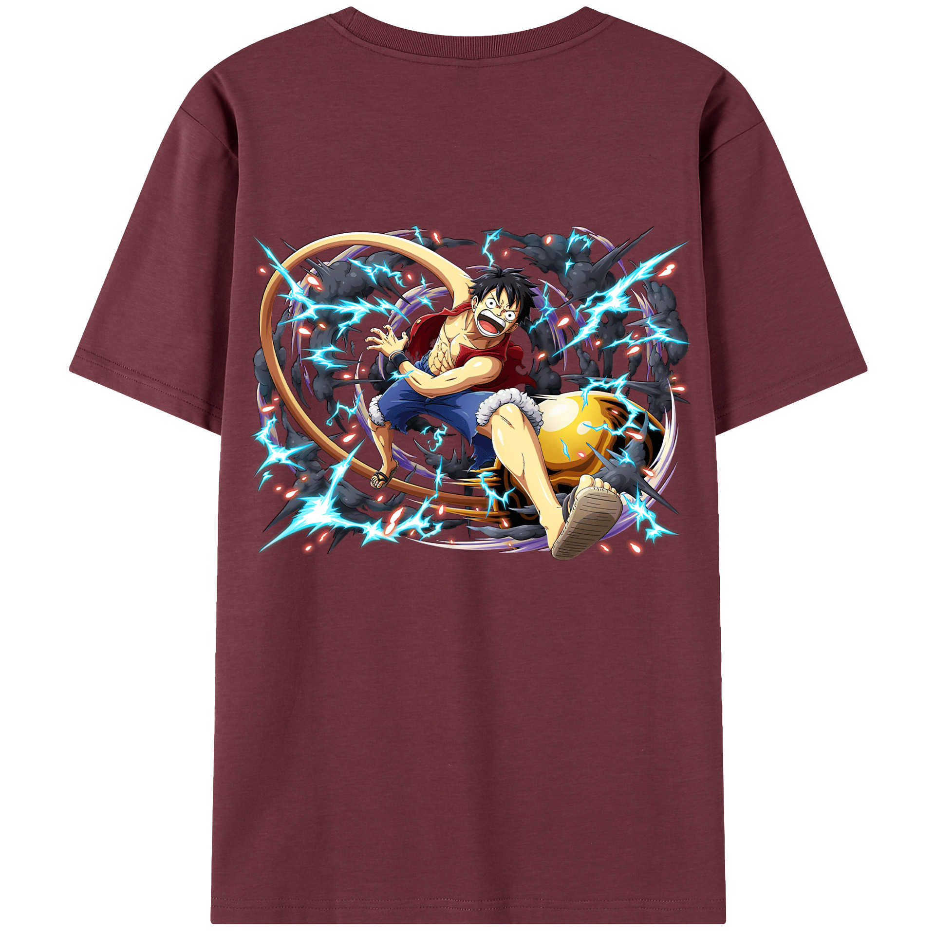ワンピース モンキー・D・ルフィ ONE PIECE Monkey D. Luffy 綿100％半袖Tシャツ（背面プリント）